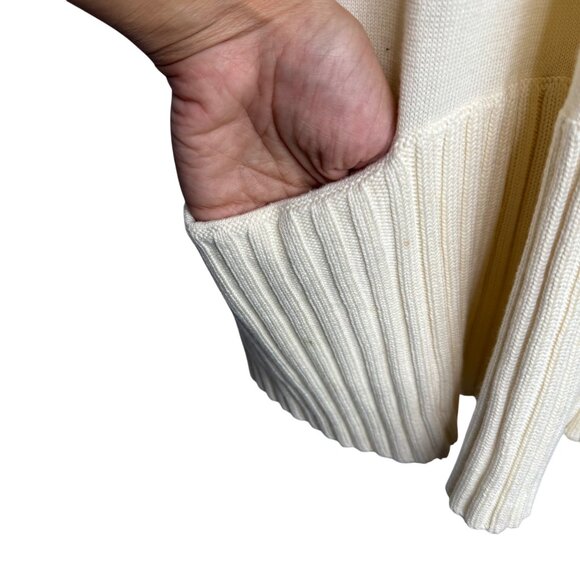 Michael Kors Womens Open Front Cardigan Sweater‎ Medium Ivory Cotton & Rayon - Picture 4 of 11